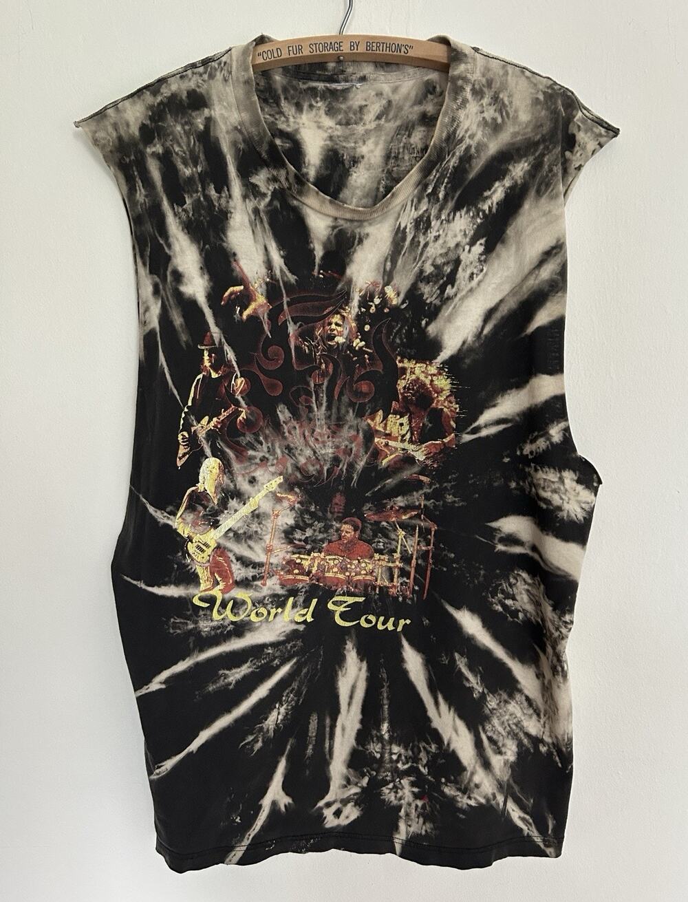 Vintage 1997 Aerosmith World Tour Tie Dye Sleeveless Band T Shirt Cut Off USA